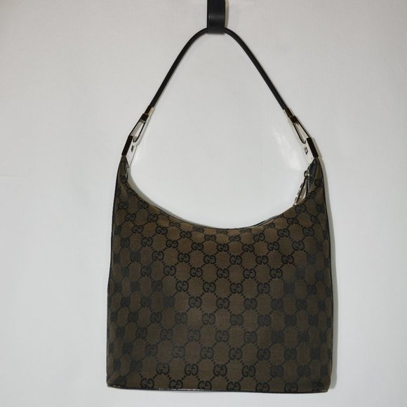 Vintage Gucci Clasp Handle GG Canvas Hobo - Picture 1 of 13